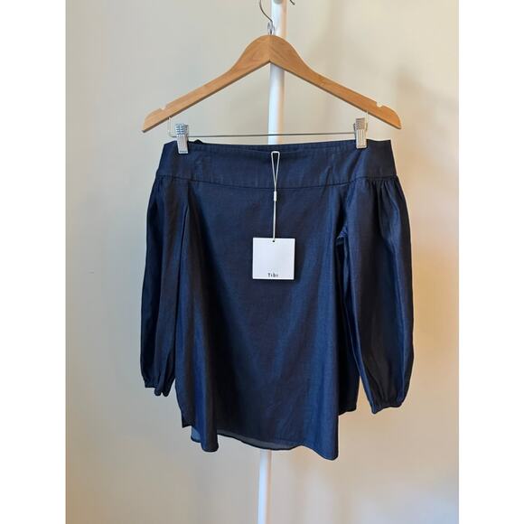 Tibi Off-Shoulder Chambray Top, Size 2, NWT - Picture 1 of 4